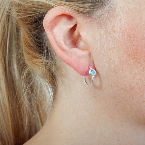 blue topaz hoops